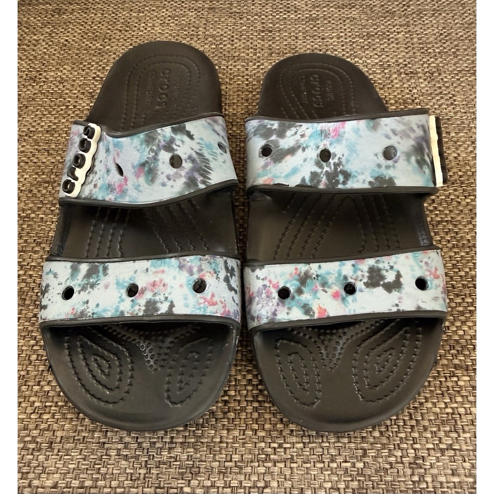Crocs Tie Dye Graphic Slide Sandals‎ 207283 Slip On Men's 7 Women's 9